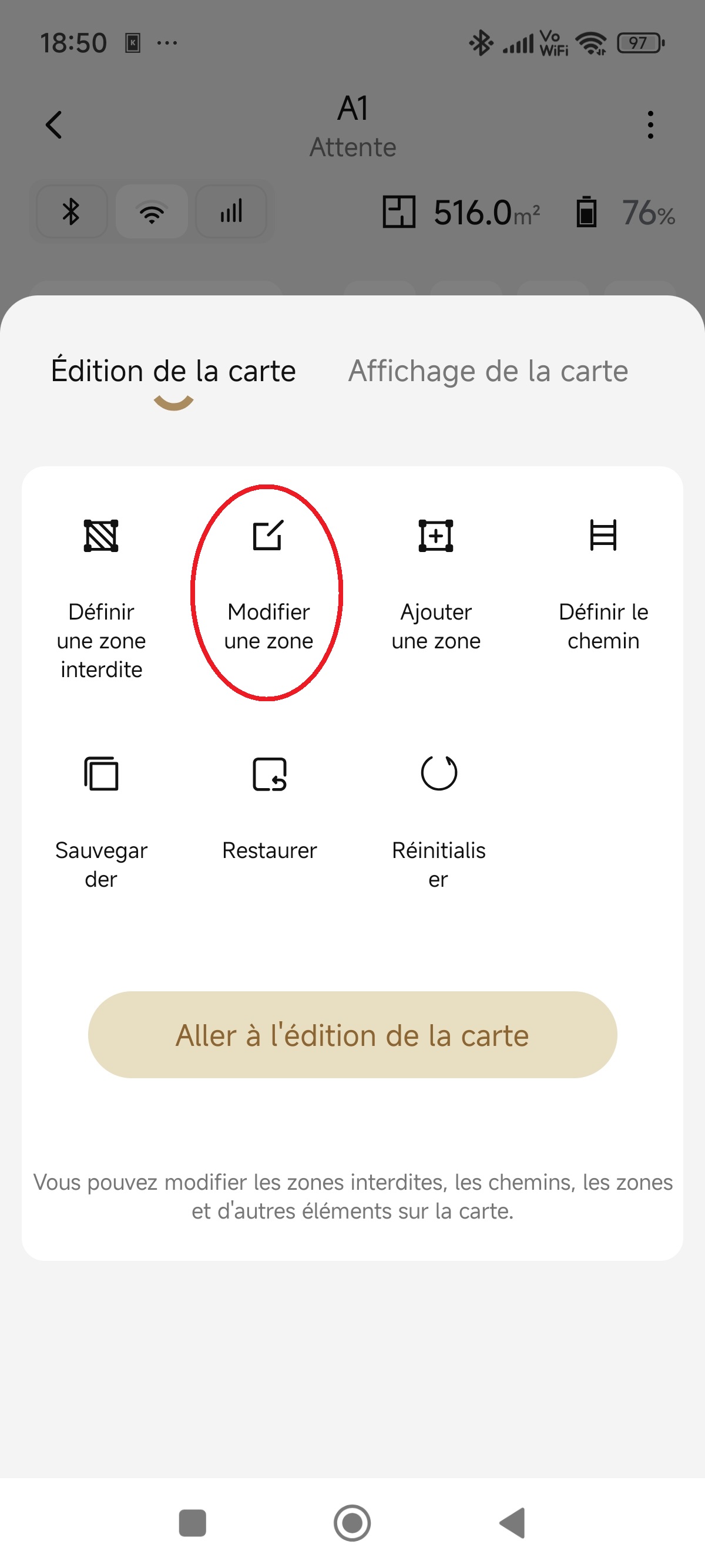 edition de la carte